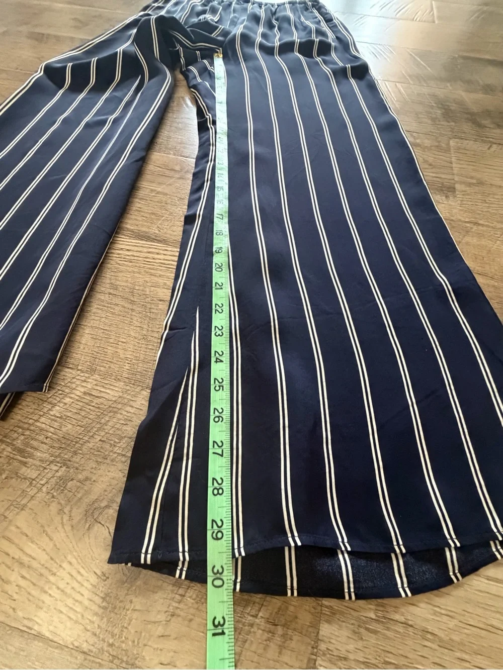 J.Crew Cosmo Pant Navy Stripe Wide Leg Pull On Pants NWT Small